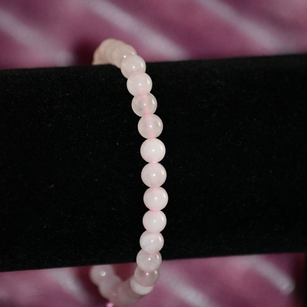 Rose Quartz Beaded Stretch Bracelet #114